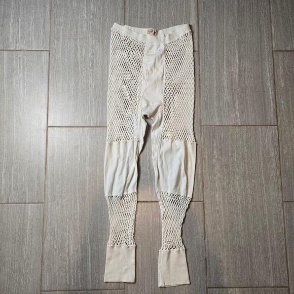 Vtg LL Bean Men’s Fisherman Sailor Top/Bottom Net Mesh Set Cream Coverup M/L - Picture 6 of 8